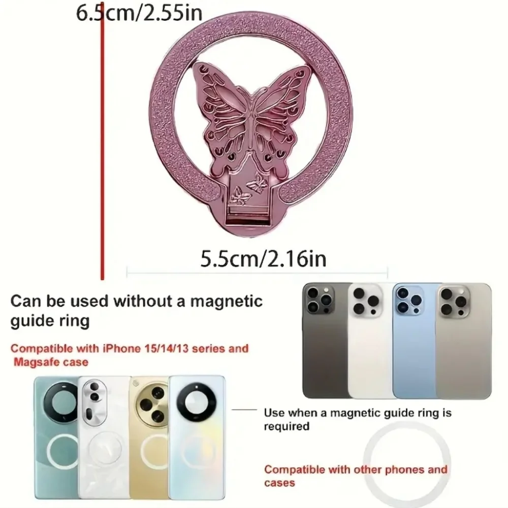 Glitter‎ Butterfly Foldable Cellphone Magnetic Ring Holder Phone Grip Kickstand